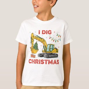 T-shirt Je creuse les lumières de Noël excavatrice mignonn