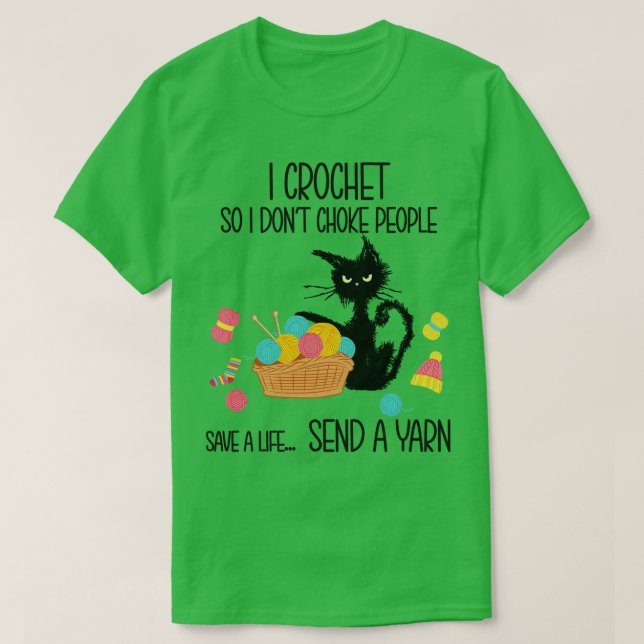 T-shirt Je crochet Je n'étouffe pas les gens (Design devant)