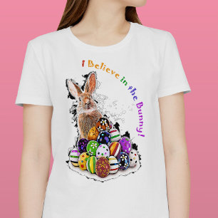 T-shirt Je crois au Lapin ! Œufs de Lapin de Pâques