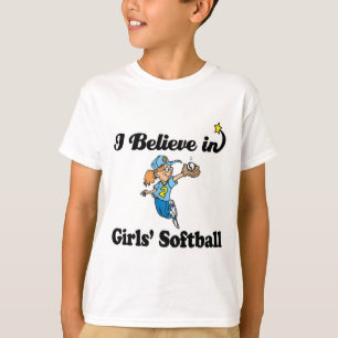 T-shirt je crois au softball des filles
