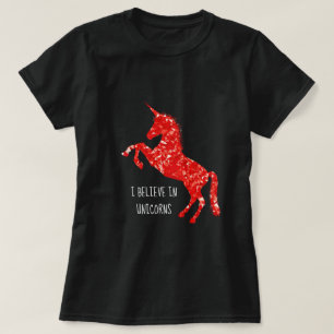 T-shirt Je crois aux licornes slogan créature mythique