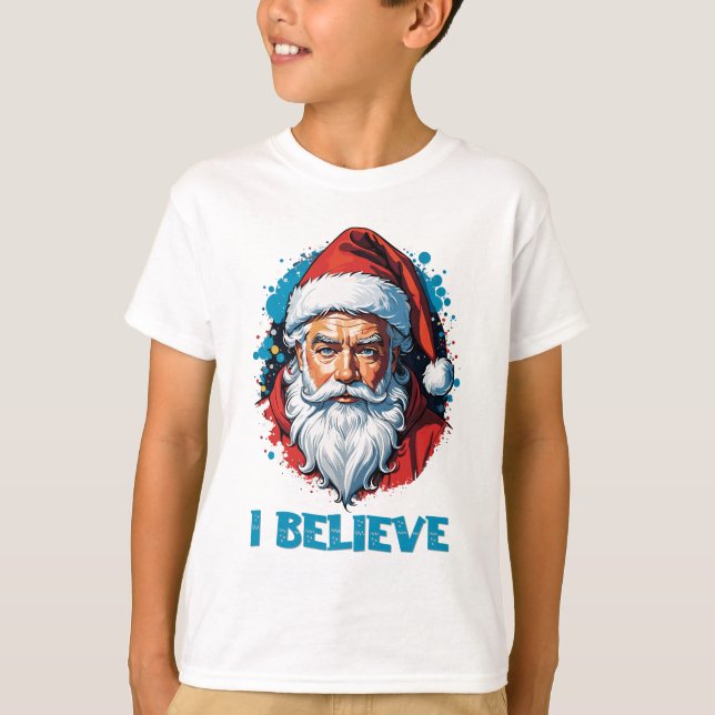 T-shirt Je crois en le style Graffiti du Père Noël (Devant)