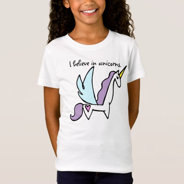 T-Shirt Je crois en licornes (Devant)