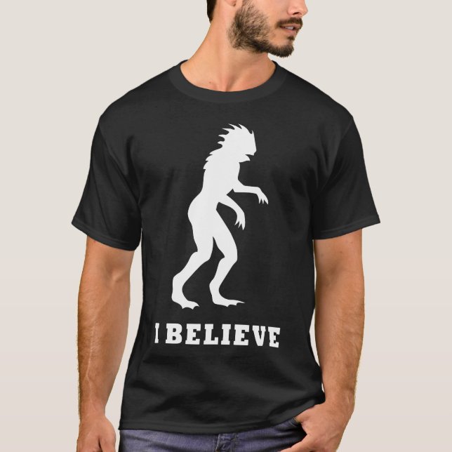 T-shirt Je crois en monstre de lac diamond (Devant)