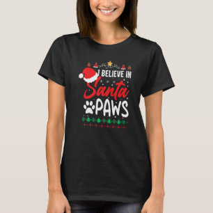 T-shirt Je Crois En Père Noël Paws Chien & Chat Cute Chris