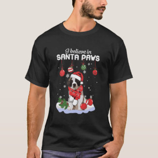 T-shirt Je Crois En Père Noël Paws Saint Bernard Don
