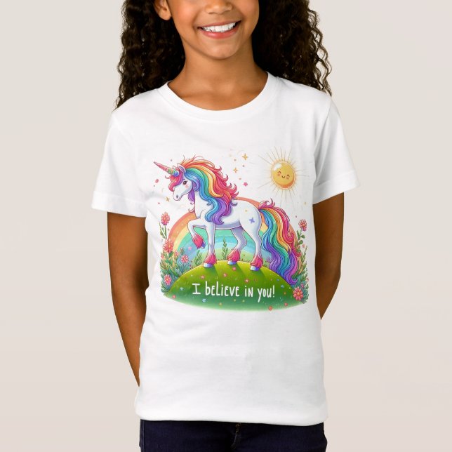 T-Shirt Je crois en toi licorne (Devant)