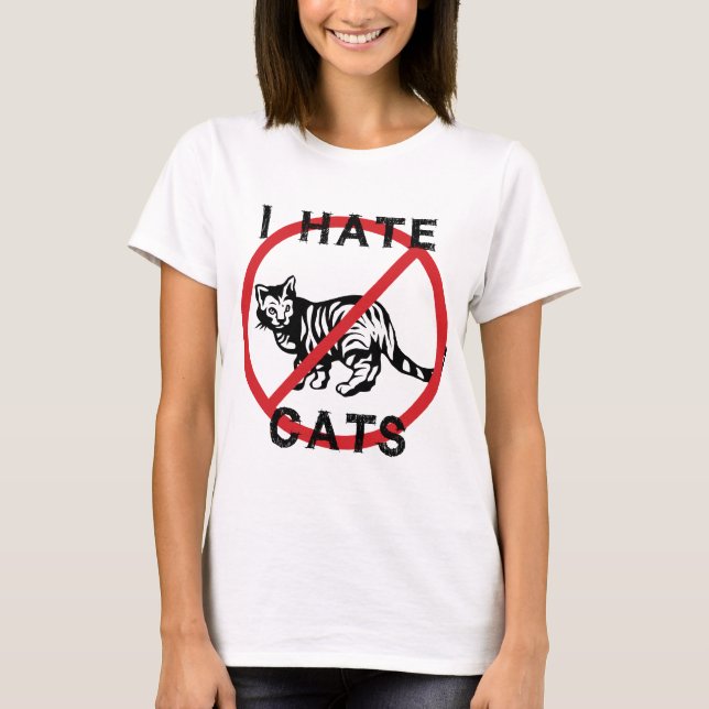 T-shirt Je déteste des chats (Devant)