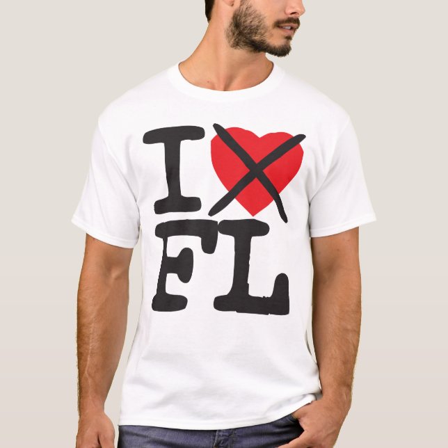 T-shirt Je déteste FL - la Floride (Devant)