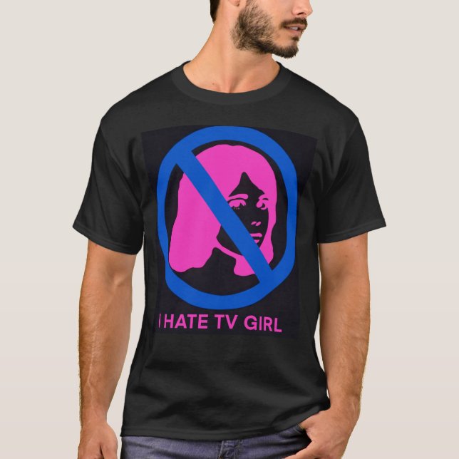 T-shirt Je déteste la chemise de fille TV (Devant)
