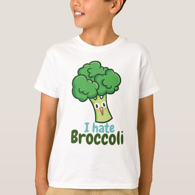 T-shirt Je déteste la chemise du garçon Broccoli (Devant)