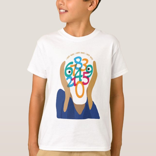 T-SHIRT JE DÉTESTE LA MATHÉMATIE. (Devant)