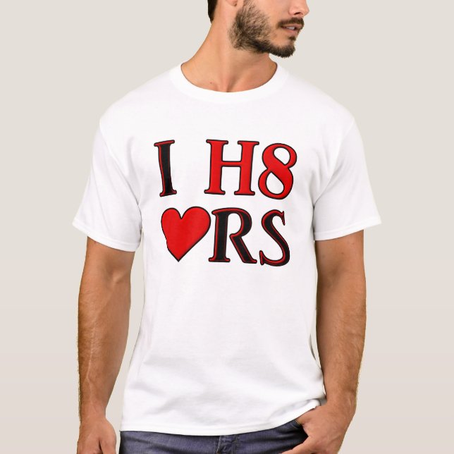 T-shirt Je déteste le tee-shirt drôle du cœur (Devant)