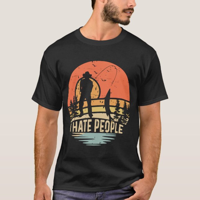 T-shirt Je déteste les gens avec le texte allemand Ich has (Devant)