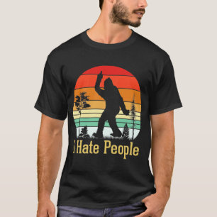 T-shirt Je Déteste Les Gens Bigfoot Silhouette