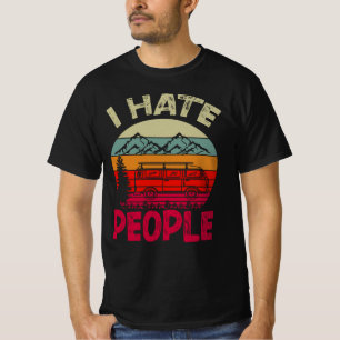 T-shirt Je Déteste Les Gens Drôle Camping