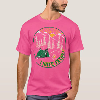 T-shirt Je Déteste Les Gens Drôle Camping Lover Randonnée