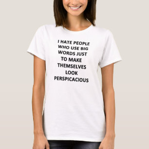 T-shirt Je Déteste Les Gens Qui Utilisent De Gros Mots
