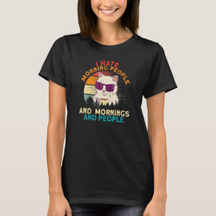T-shirt Je Déteste Les Matins Et Les Matins Café Chat