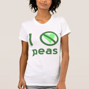 T-shirt Je déteste les petits pois Texte vert