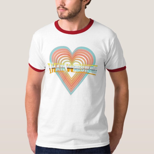 T-shirt Je déteste lutter la rétro pièce en t des hommes (Devant)