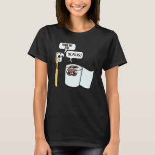 T-shirt Je Déteste Mon Travail Toothbrush Toilet Papier Hu