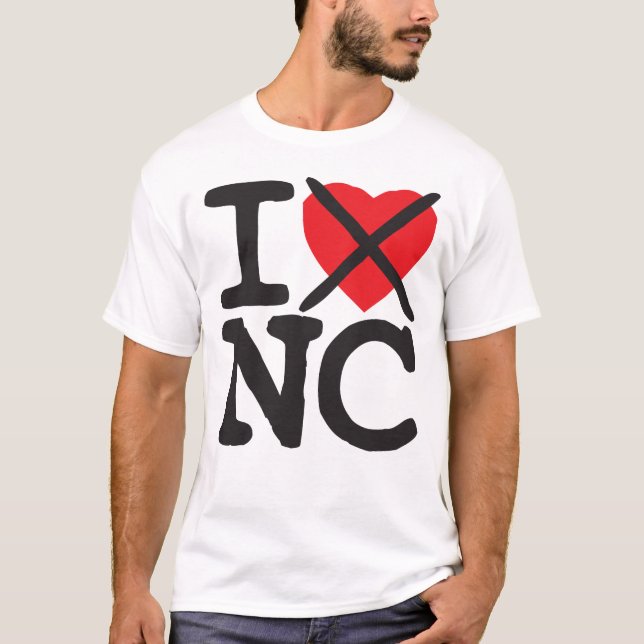 T-shirt Je déteste OR - la Caroline du Nord (Devant)