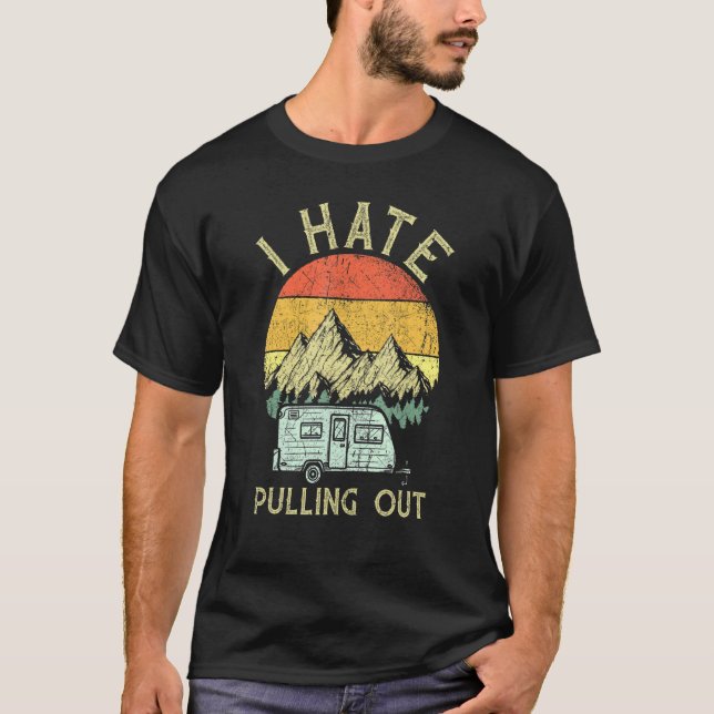 T-shirt Je Déteste Sortir Avec Mon Camping Van Retro Vinta (Devant)