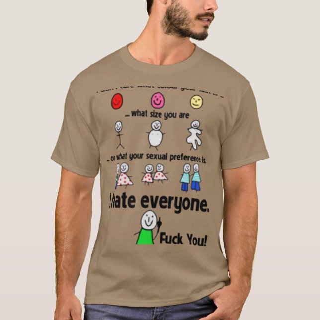 T-shirt Je déteste tout le monde Drôle (Devant)