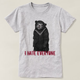 T-shirt Je déteste tout le monde - ours de confession
