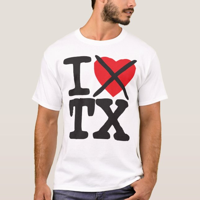 T-shirt Je déteste TX - le Texas (Devant)