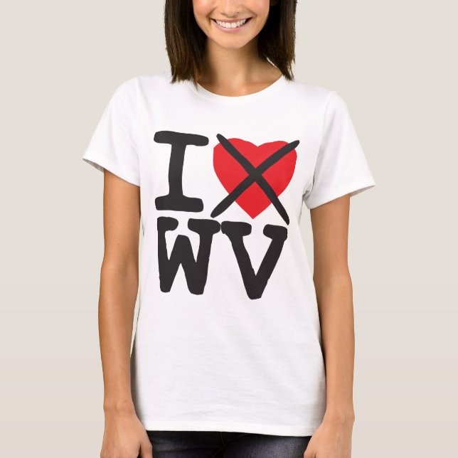 T-shirt Je déteste WV - la Virginie Occidentale (Devant)