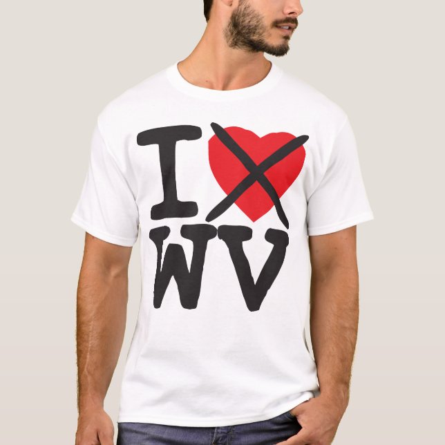 T-shirt Je déteste WV - la Virginie Occidentale (Devant)