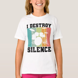 T-shirt Je détruit le silence déstabilisé tambour Vintage
