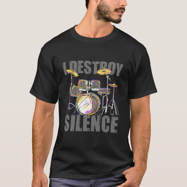 T-shirt Je détruit les tambours de silence (Devant)