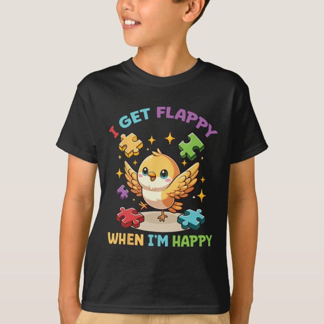 T-shirt Je deviens heureux quand je suis heureux mignon Au (Devant)