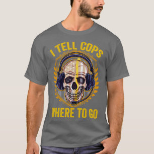 T-shirt Je Dis Aux Policiers Où Aller Mince Gold Line 911 