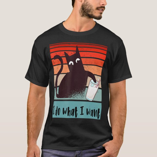 T-shirt Je fais ce que je veux Drôle chat rebelle frapper  (Devant)