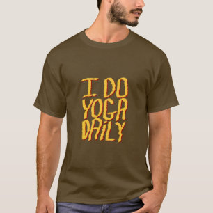 T-shirt Je fais le journal de yoga. Jaune