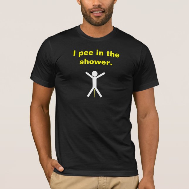 T-shirt Je fais pipi dans la douche (Devant)