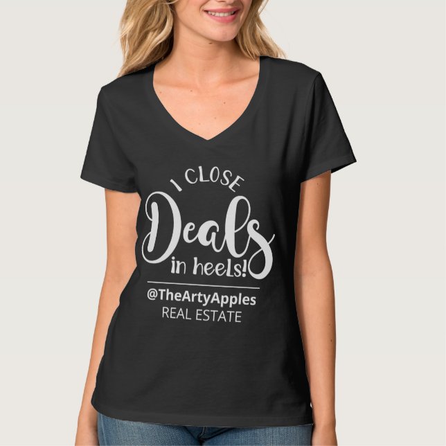 T-shirt Je ferme des affaires dans les talons agent immobi (Devant)