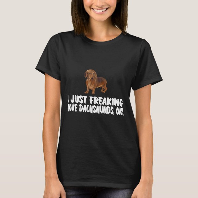 T-shirt Je Frappe L'Amour Dachshunds Chien (Devant)