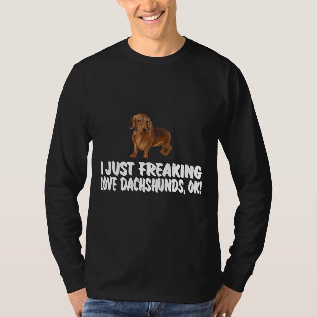 T-shirt Je Frappe L'Amour Dachshunds Chien (Devant)