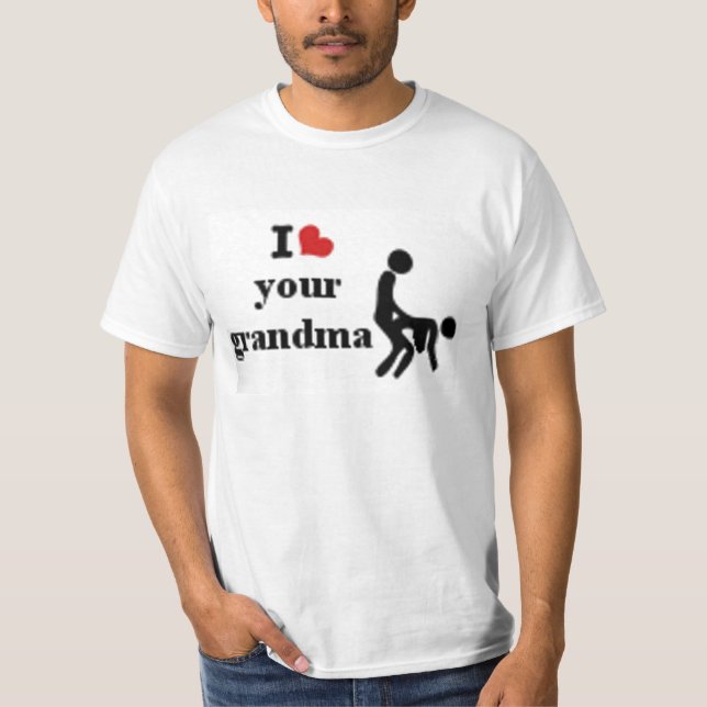 T-shirt je frappe votre grand-maman (Devant)