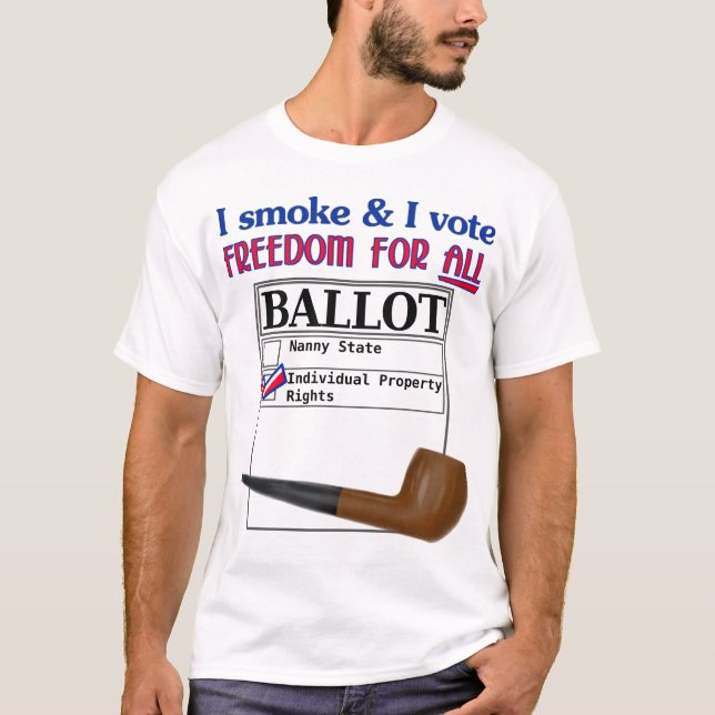 T-shirt Je fume et je vote - différents droits de (Devant)