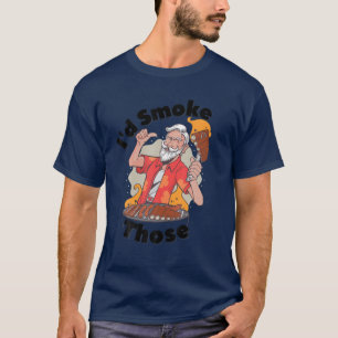 T-shirt Je fumerais ça Id Fumer ceux-ci Funny BBBQ Gri