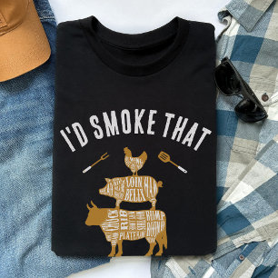 T-shirt Je fumerais ce barbecue de viande fumeur Drôle cad