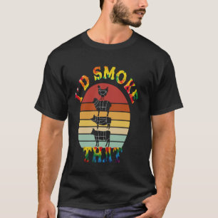 T-shirt Je fumerais ce tablier de cow-boy BBQ Grilling smo