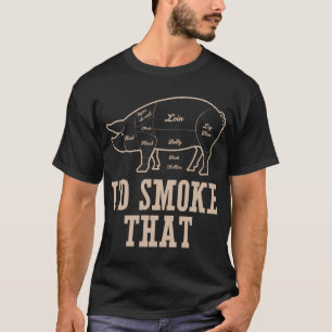 T-shirt Je fumerais T Pig Fumer Barbecue Maître Grill