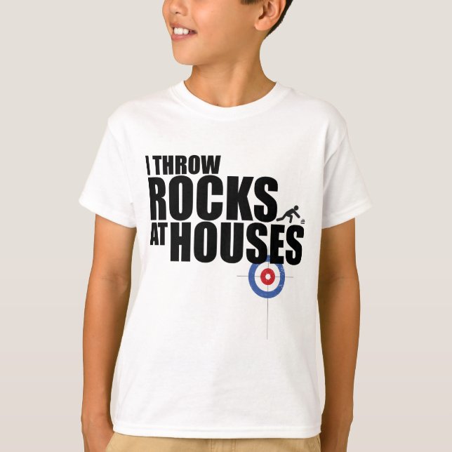 T-shirt Je jette des pierres sur les maisons qui bouillonn (Devant)